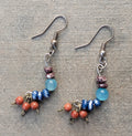 blue and copper swishes