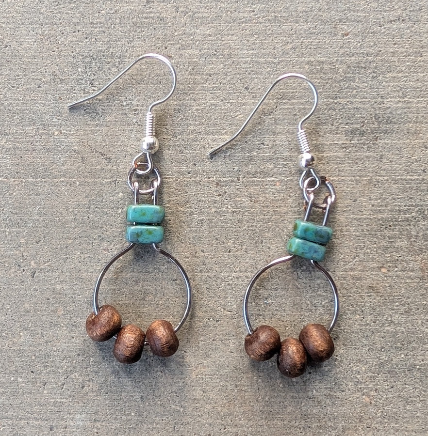 double stack brown beads