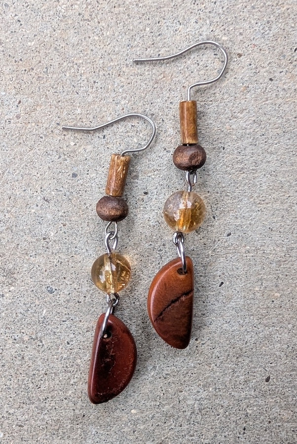 half moon amber danglers